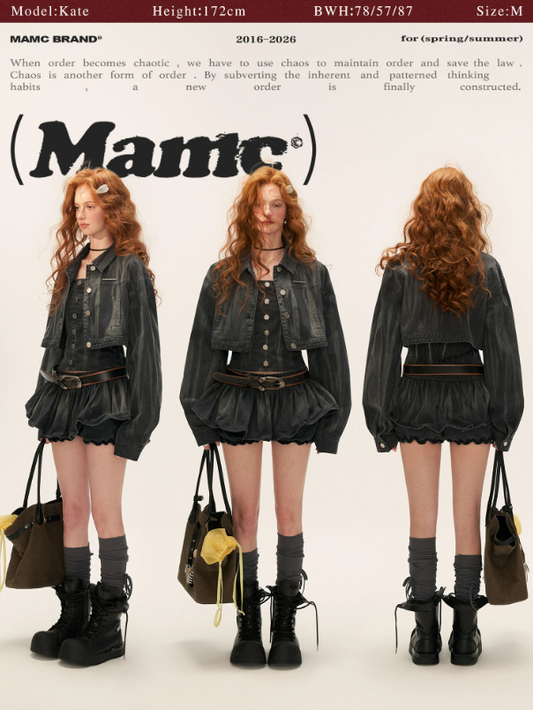 "Vintage Wash Mood" Denim 3-Piece Co-ord Set WE717