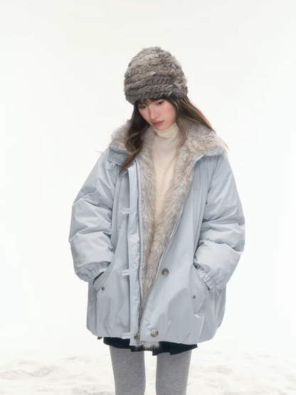 "Soft Sky" Blue Snow Whisper Cocoon Parka Down Jacket LL2025442