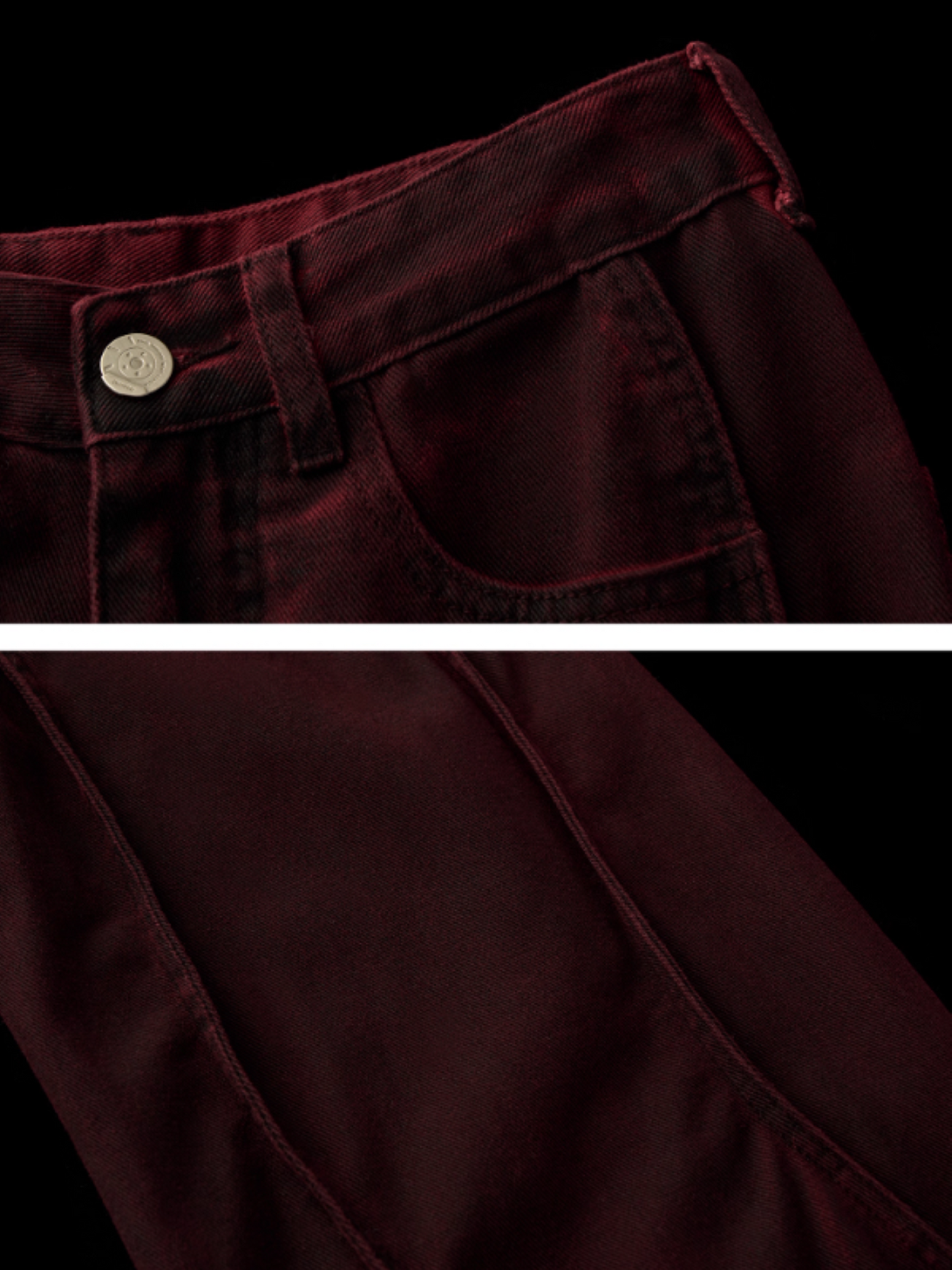 MAMC - Holiday Wave Red Straight-Leg Denim Pants WE786