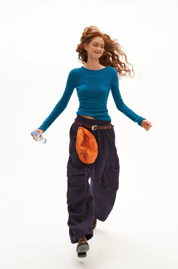 MAMC - Lazy Luxe Sculpted Purple Wide-Leg Sweatpants