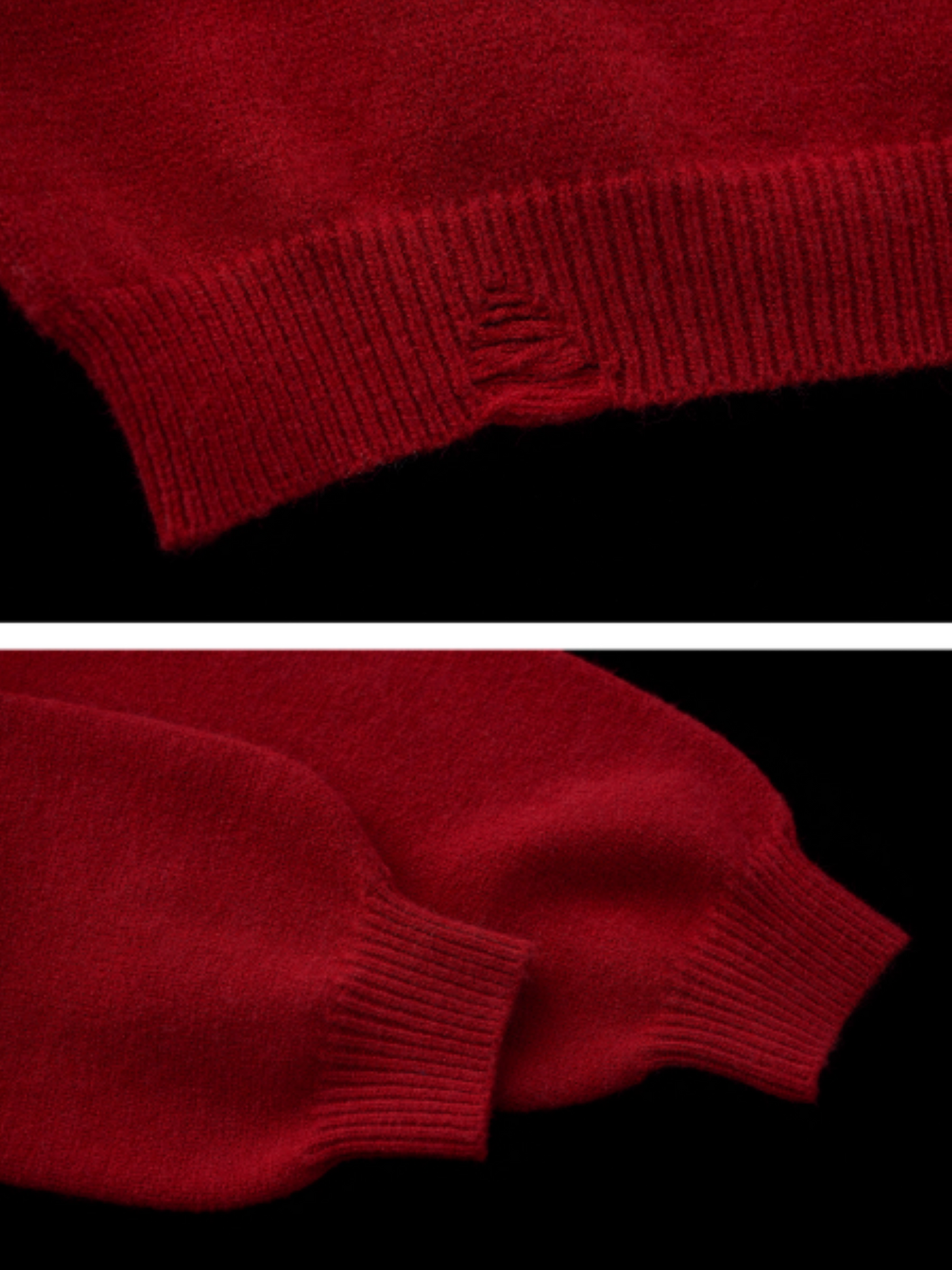MAMC - Dog Fur-Trim Pullover Hoodie Sweater WE805 - Red