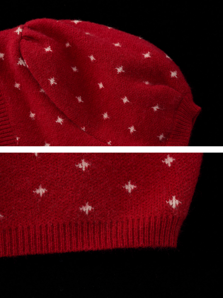 MAMC - Vintage Crochet V-Neck Puff Sleeve Sweater WE837 - RED
