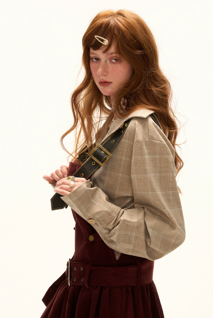 MAMC - Corduroy Halter Dress Sweet Casual Short Style Women's Autumn New Arrival