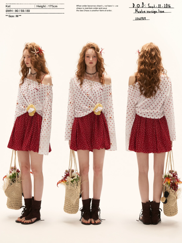 "Soft Polka Mood" Sheer Polka Dot Cover-Up Top WE928