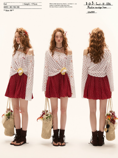 "Soft Polka Mood" Sheer Polka Dot Cover-Up Top WE928