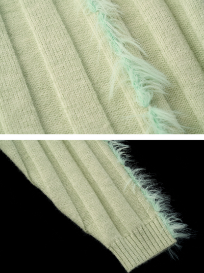 MAMC - Lazy Knit Cardigan with Contrast Stitching (Minty Sage)
