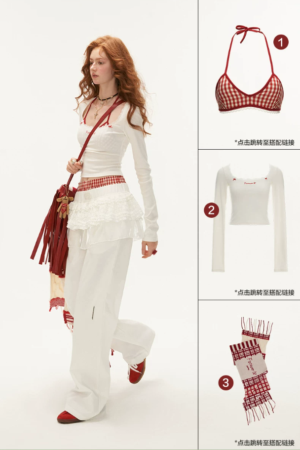 MAMC - White Ballet Layered Wide-Leg Pants