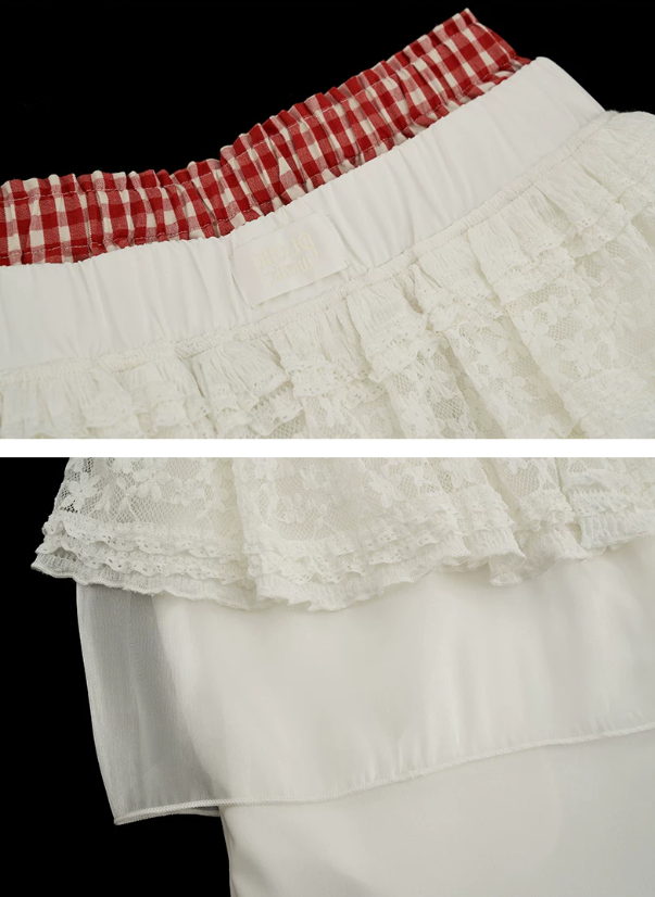 MAMC - White Ballet Layered Wide-Leg Pants