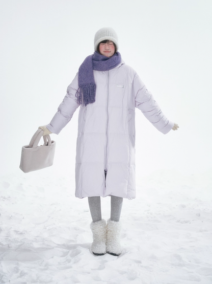 Basic Warm Snowflake Logo Long Down Coat - Purple BH2024470