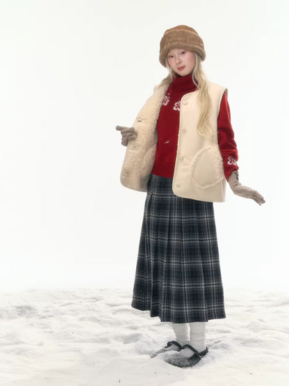 "Wild Caramel" Khaki Reversible Sherpa Vest LL2025477