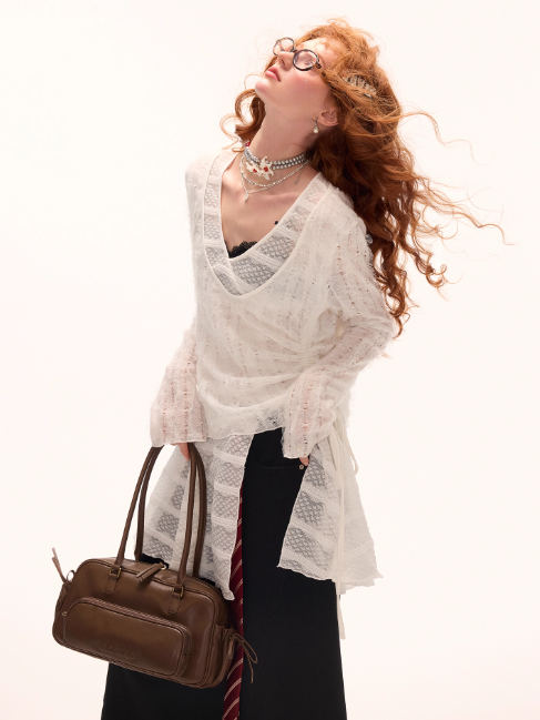 MAMC - Moonveil Layered V-Neck Top