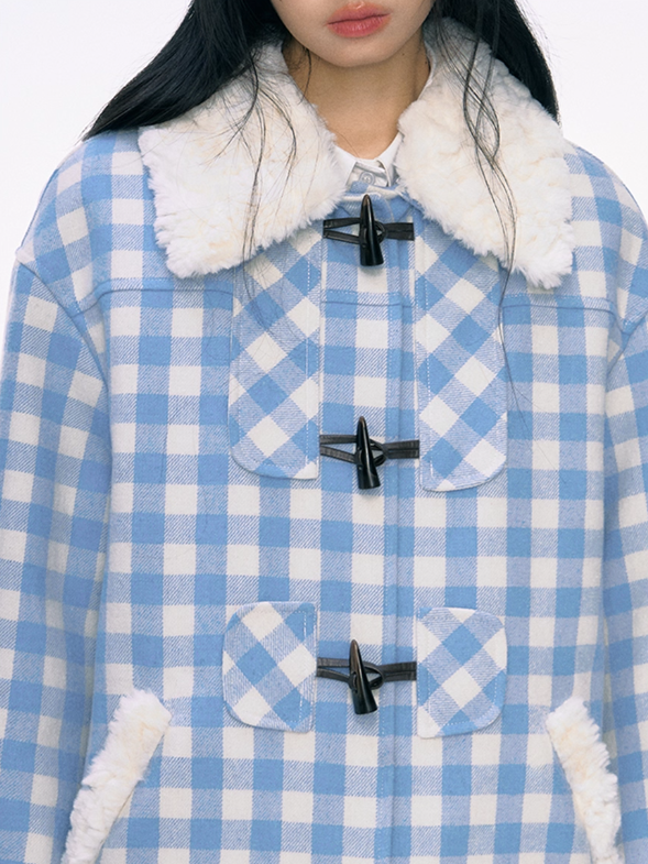 PCH - Blue Padded Mid-Length Wool-Blend Coat
