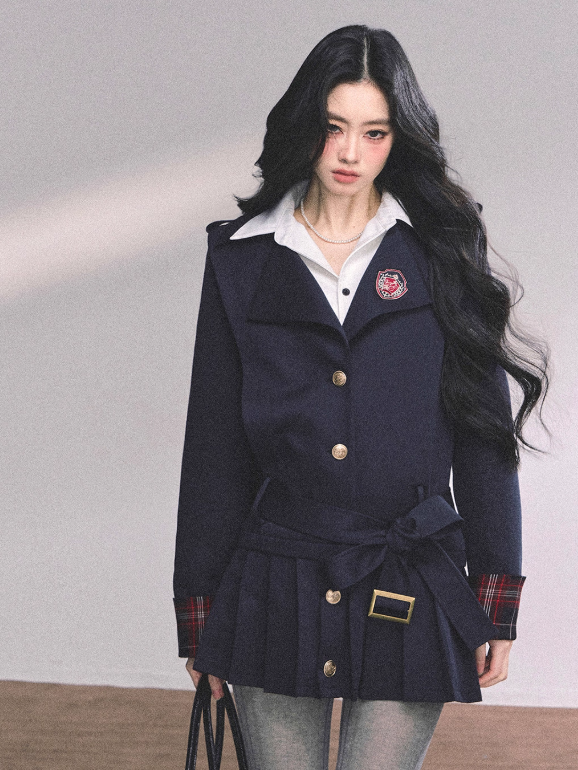 少也眼 Ivy Prep Faux Two-Piece Long Sleeve Dress