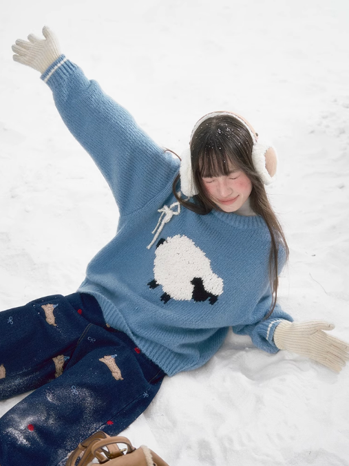 迭邦邦 - Blue Ribbon Bow Sweater