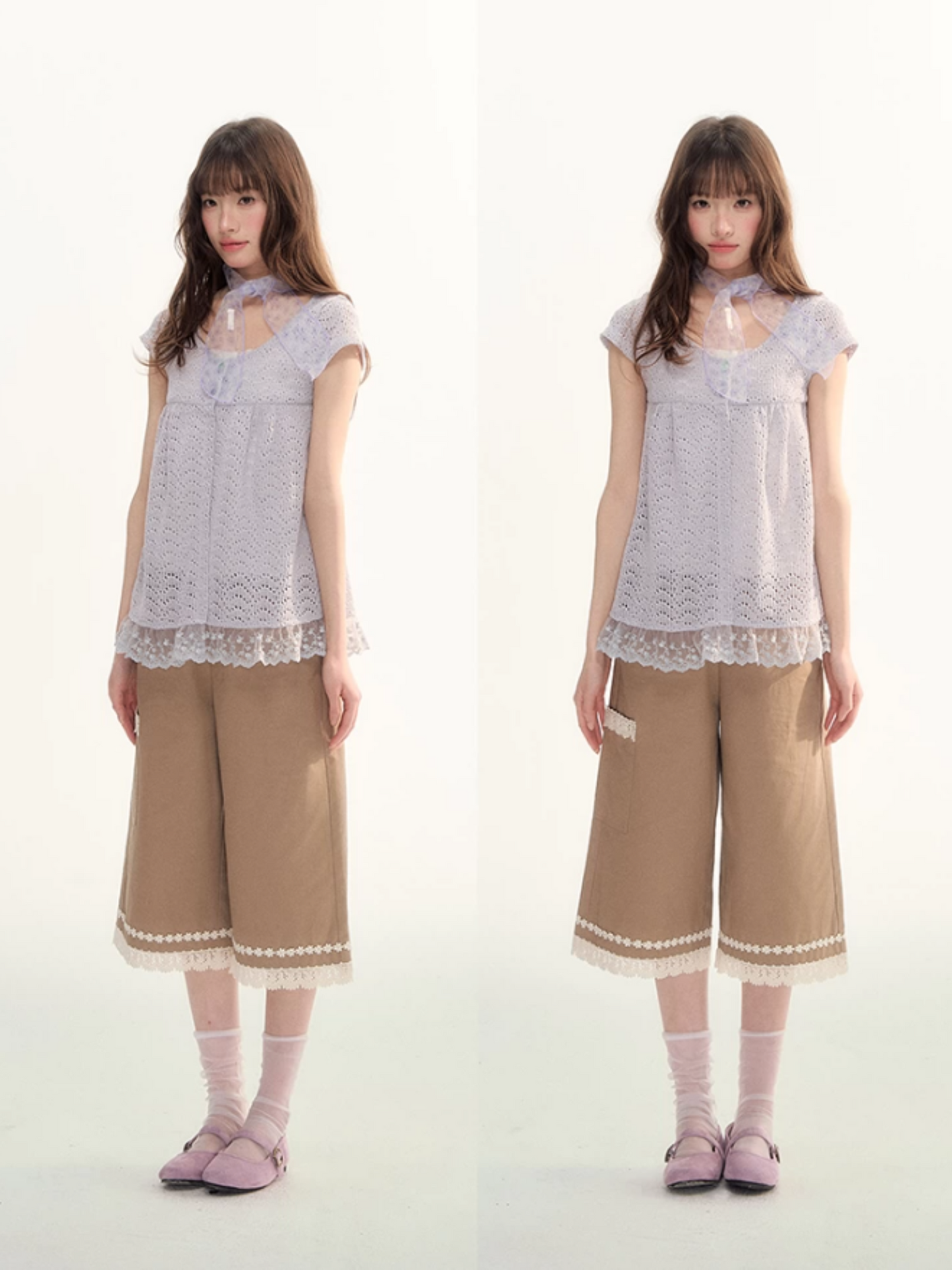 Ash Fir Crochet Lace Cardigan Set LL2026093