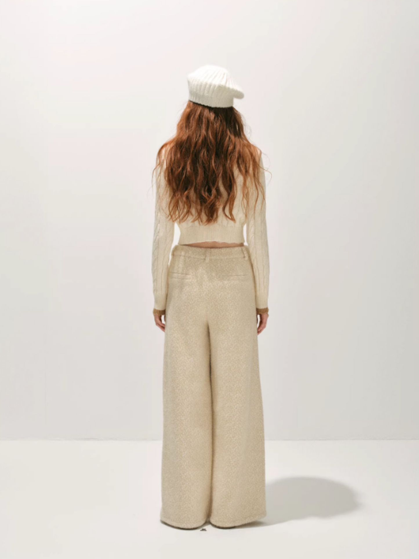 "冬迹序曲" Speckled Two-Tone Textured Winter Trousers (Beige)