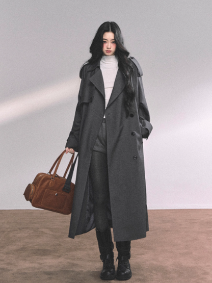 少也眼 Runway-Inspired French British Loose Trench Coat