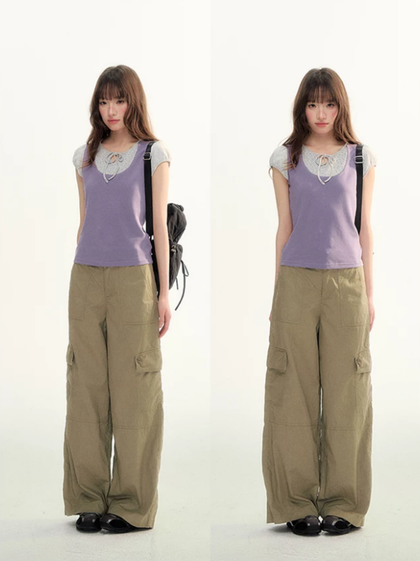 Relaxed Utility Wide-Leg Cargo Pants LL2026102
