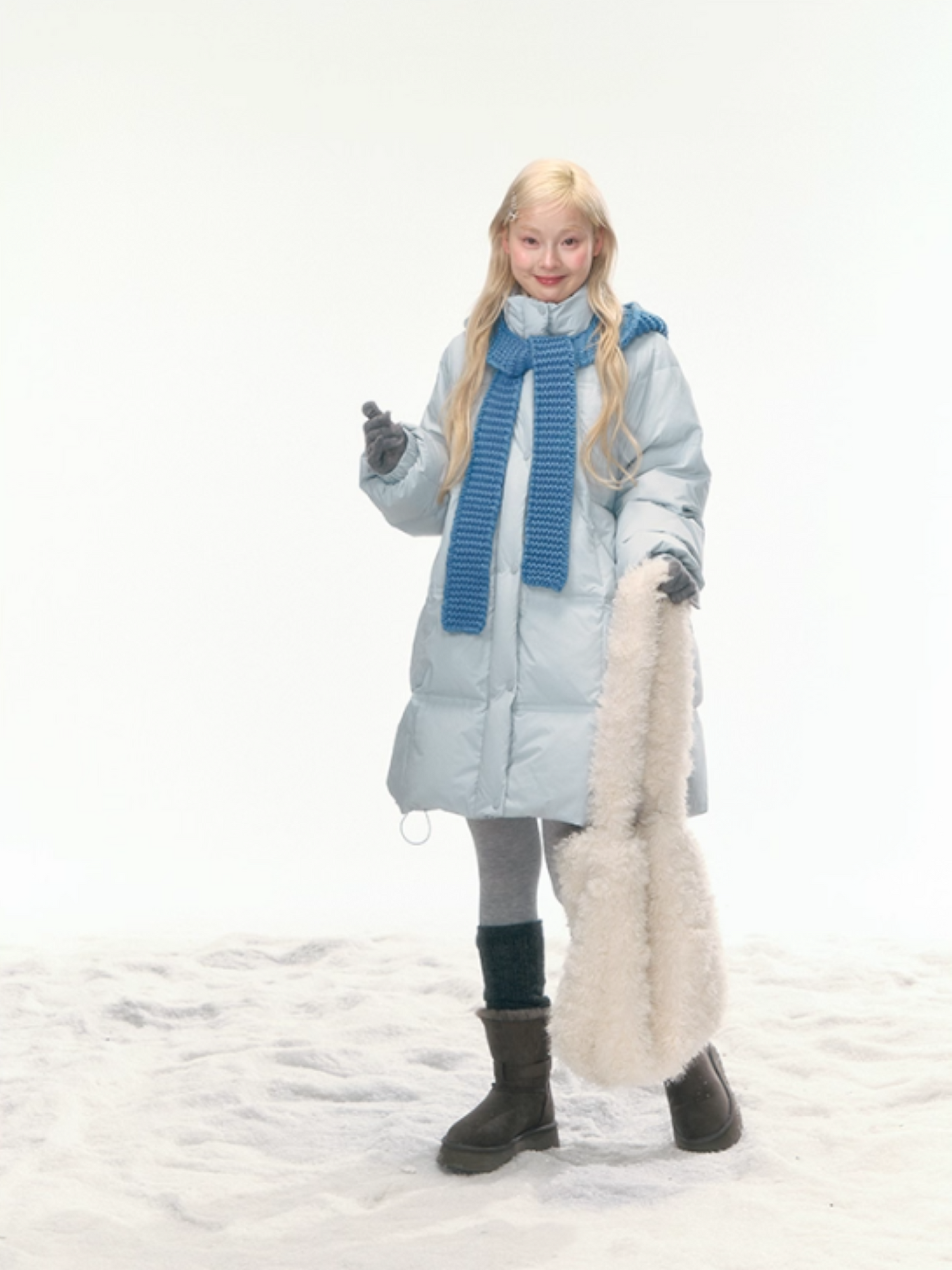 "Bluebell Snowtrace" Clear Sky Blue Down Jacket LL2025461