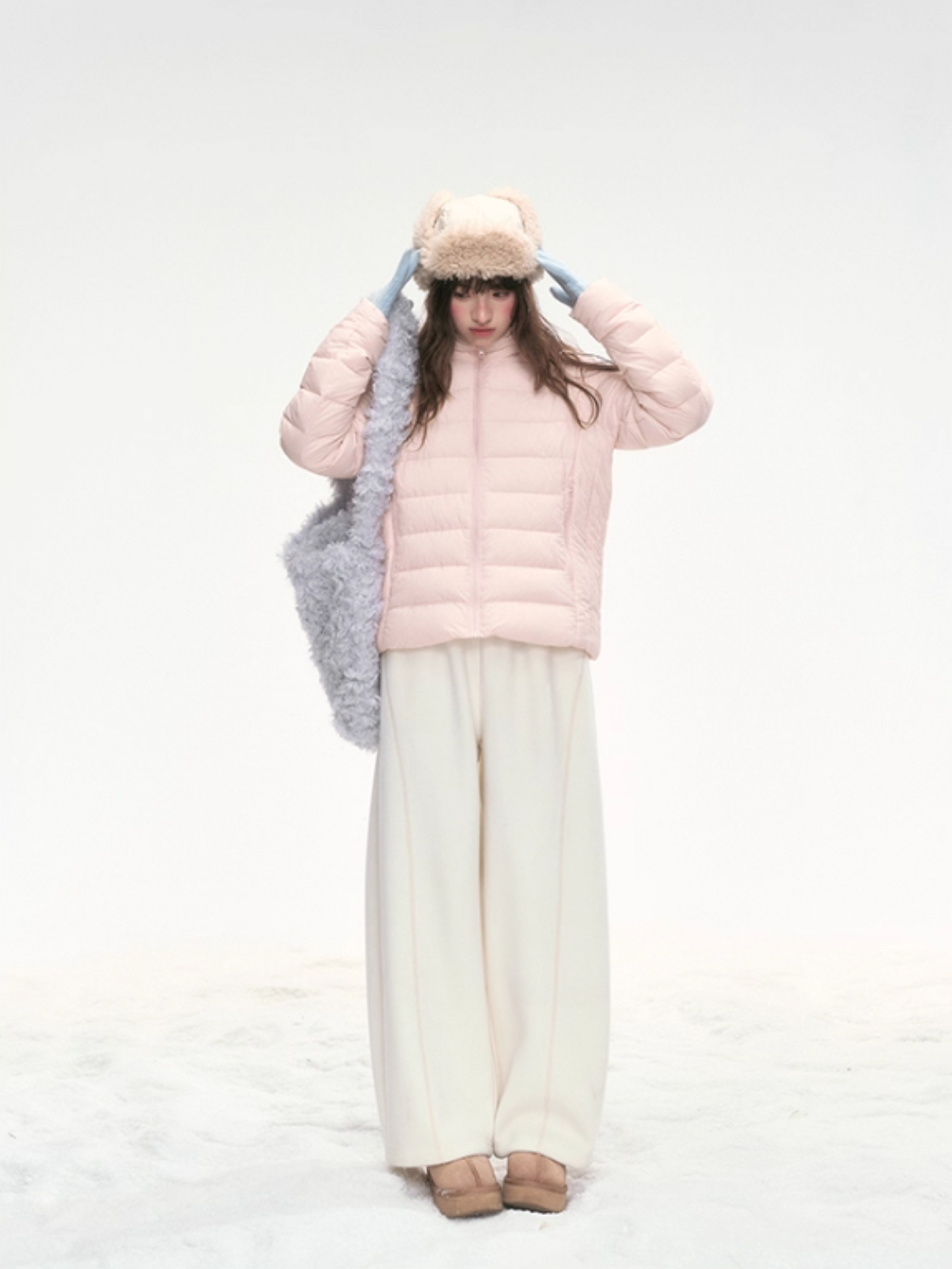 Basic-Warm 2.0 Graphene Ribbed Goose Down Jacket – Baby Pink SJ2025323