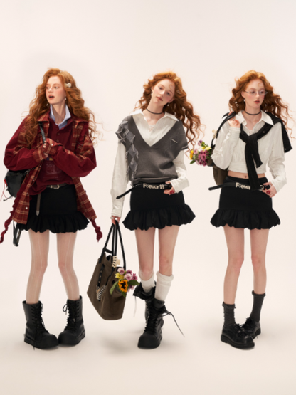 MAMC - Black Ruched Tulip Mini Skirt WE729