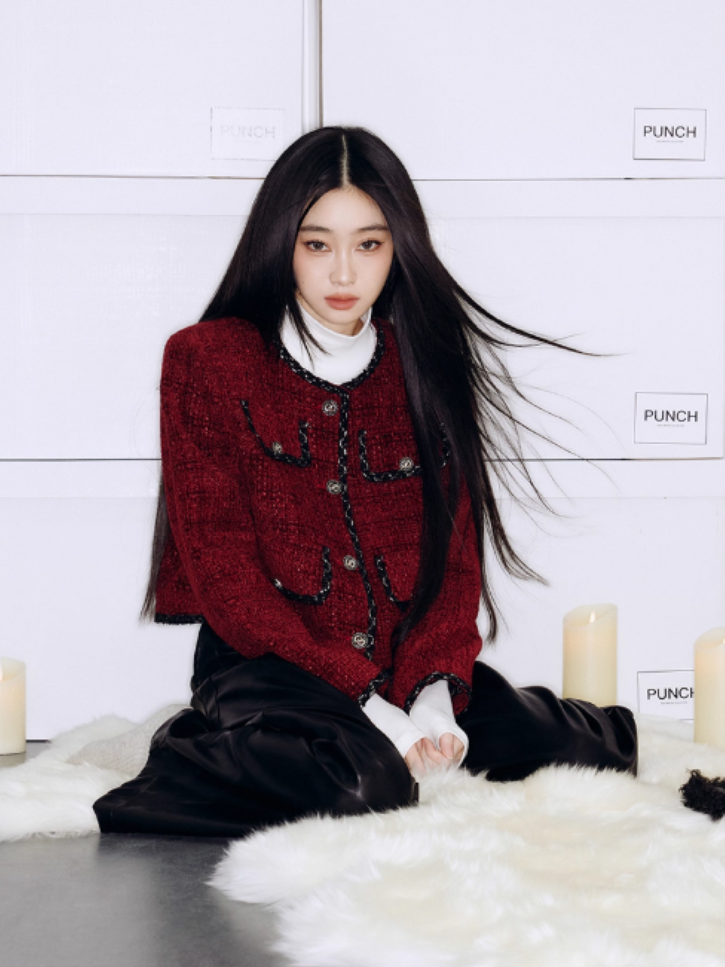PCH - Quilted Red Tweed Jacket
