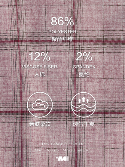 MAMC - Pink Ruffle Hem Plaid Striped Shirt