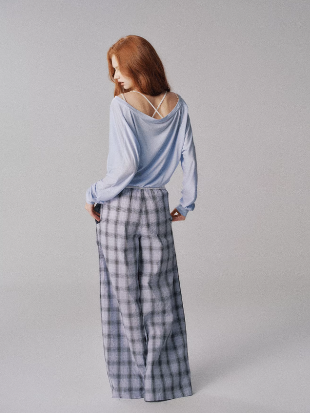 "水波温柔" V-Neck Batwing Sleeve Knit Cardigan Set (Blue)