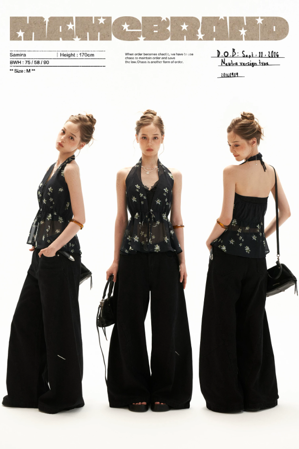 Black Vintage Floral Halter Cardigan Set