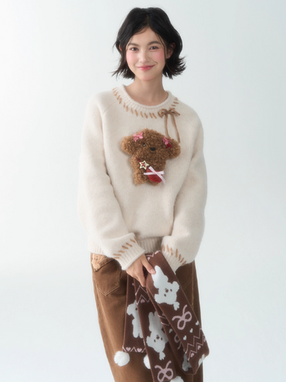 罐头士多所 - Peter Bunny & Pom-Pom Pup Sweater – Cute Oversized Knit Pullover for Fall