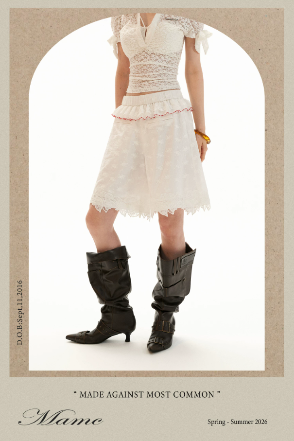 White Lace Trim Relaxed Cotton Shorts