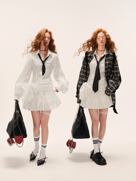 The Designer-Tie White Shirt Dress WE853