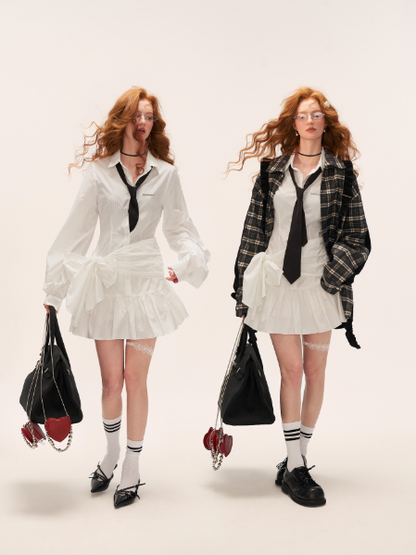 The Designer-Tie White Shirt Dress WE853
