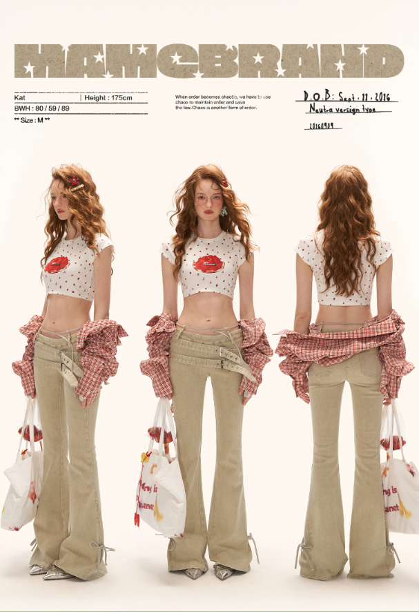 Vintage Multi-Belt Flared Jeans - Khaki WE938