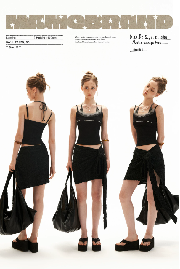 Wrap-Tie Asymmetrical Slit Mini Skirt