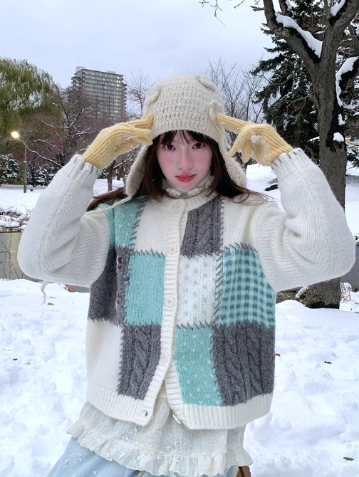 嘉林 - "Why So Cute" Knitted Cardigan