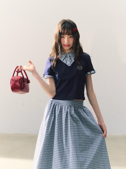 罐头士多所 - 青春收藏家 Heart & Plaid Layered Set