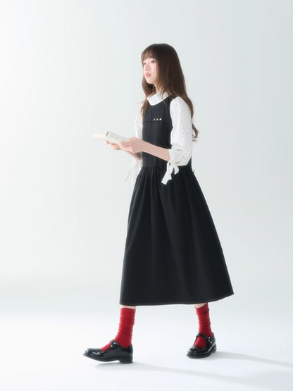 罐头士多所 - Misty Noir Polka Dot Midi Dress