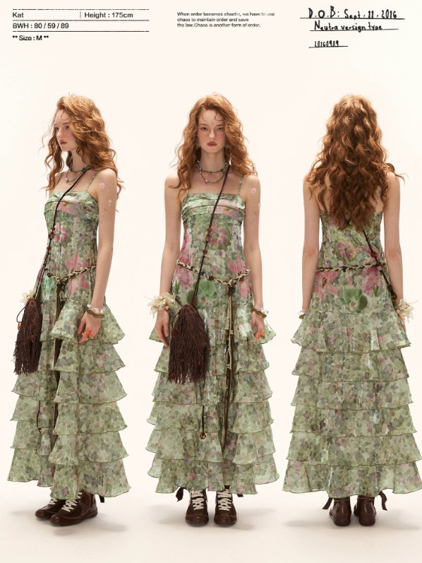 "Verdant Escape" Green Floral Strapless Maxi Dress WE922