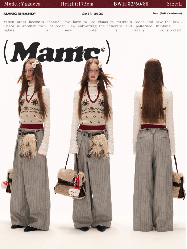 MAMC - Fleece-Lined Light Grey Deconstructed Pleat Trousers WE878