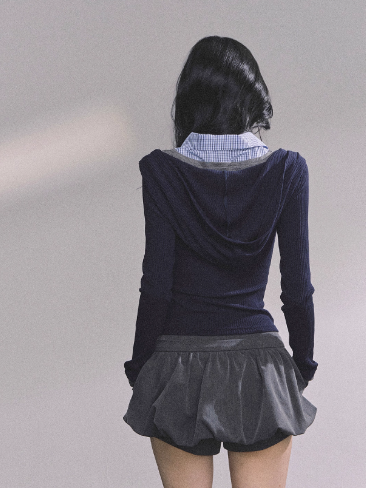少也眼 American-Style Layered Look Long Sleeve Knit Tee