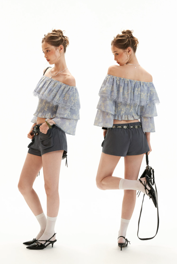 Vintage Utility Pocket Cotton Shorts