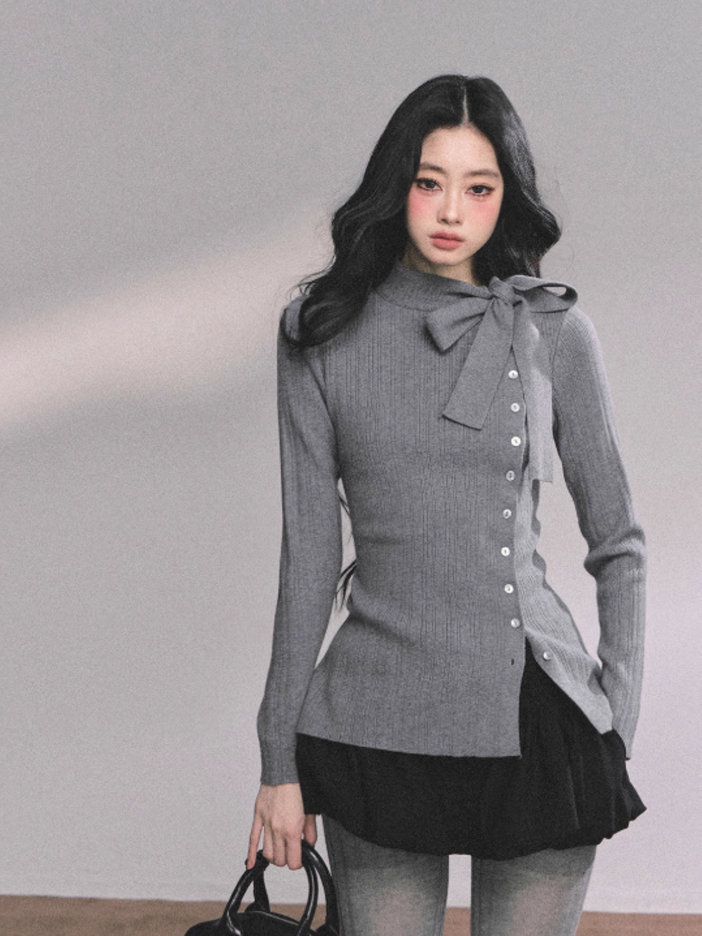 少也眼 Austin Heiress French-Style Slim Fit Long Sleeve Knit Tee