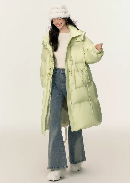 EPTISON - Vanilla Green Long White Duck Down Coat