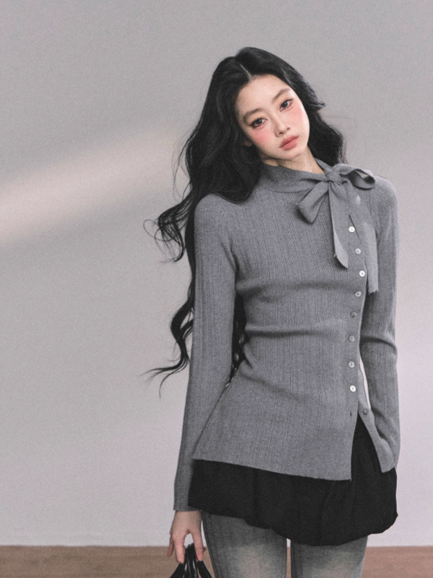 少也眼 Austin Heiress French-Style Slim Fit Long Sleeve Knit Tee