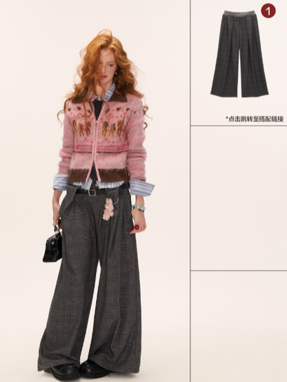 MAMC - Pink Carousel Pony Zip-Up Cardigan WE843