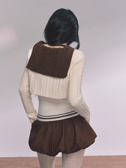 少也眼 Minai Jenny American-Style Knit Two-Piece Top Set