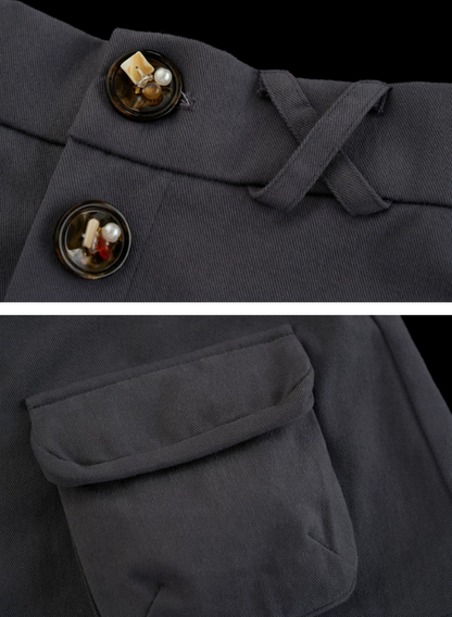 Vintage Utility Pocket Cotton Shorts