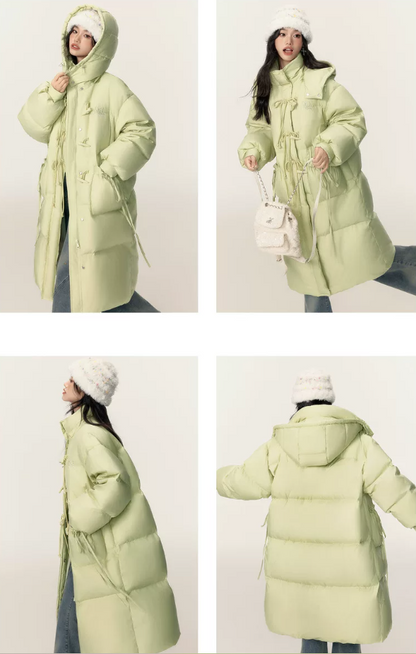 EPTISON - Vanilla Green Long White Duck Down Coat