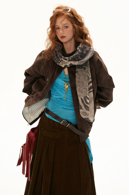 MAMC - Leopard Print & Zebra Stripe Textured Scarf Shawl